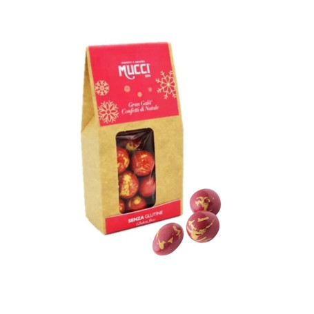 Mucci confetti Gran Gala' rossi confezione di Natale 12 pacchetti da 75 gr