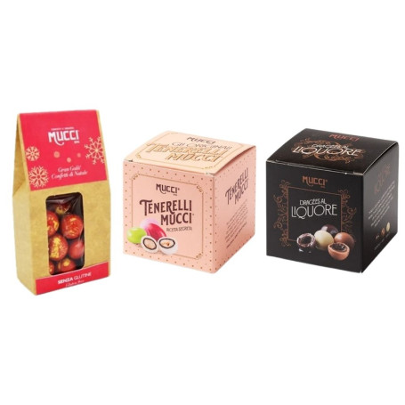 Mucci 3 confezioni da 75 grammi di confetti assortiti 