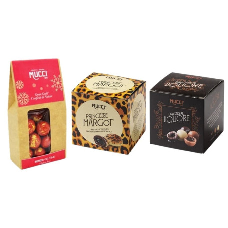 Mucci Dragees 3 confezioni di confetti assortiti in edizione speciale da 75 grammi