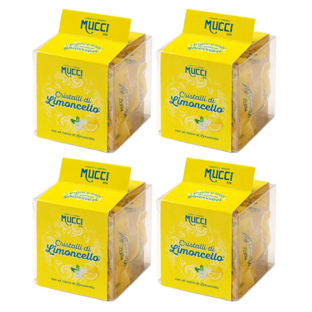 Mucci Dragees Cristalli di Limoncello 4 confezioni da 50 grammi