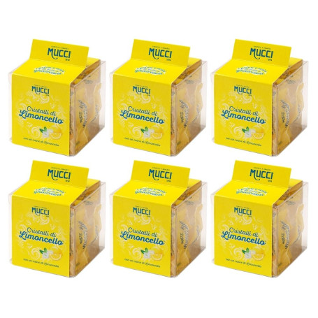 Mucci Dragees Cristalli di Limoncello 6 confezioni da 50 grammi