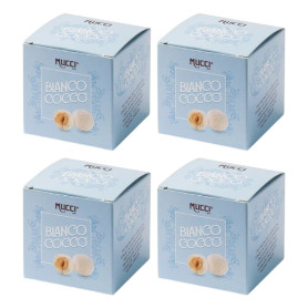 Mucci Dragees Bianco Cocco con nocciole del Piemonte IGP 4 confezioni da 75 gr