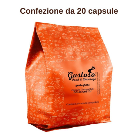 Caffe' Gustoso 20 capsule compatibili Nescafe' Dolce Gusto Miscela Arancio