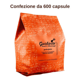 Caffe' Gustoso 600 capsule compatibili Nescafe' Dolce Gusto miscela Arancio 