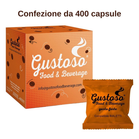 Caffe' Gustoso 400 capsule compatibili Bialetti miscela Arancio