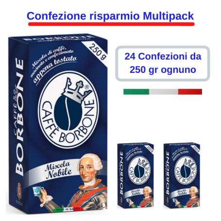 Caffe' Borbone Macinato Miscela Nobile 24 Confezioni da 250 Grammi