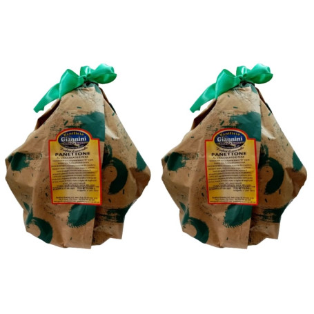 Panificio Giannini 2 Panettoni artigianali al cioccolato e pera da 1 kg ciascuno