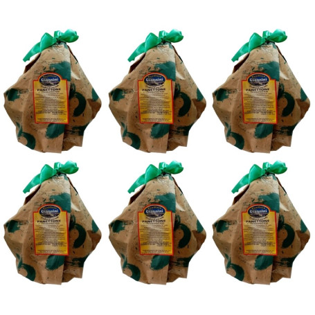 Panificio Giannini 6 Panettoni artigianali al cioccolato e pera da 1 kg ciascuno