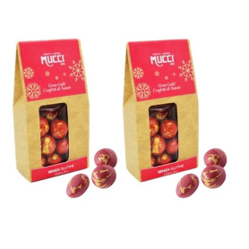 Mucci confetti Gran Gala' rossi confezione di Natale 2 pacchetti da 75 grammi