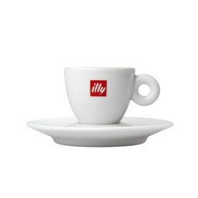 Set 12 tazzine Caffe' Illy in porcellana con piattino