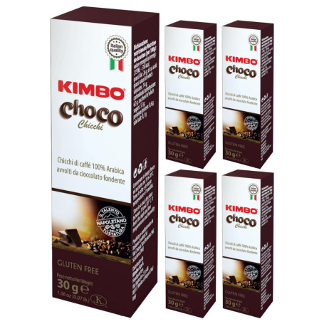 Kimbo Choco Chicchi di Caffe Avvolti da Cioccolato Fondente 5 Pezzi Da 30 Grammi