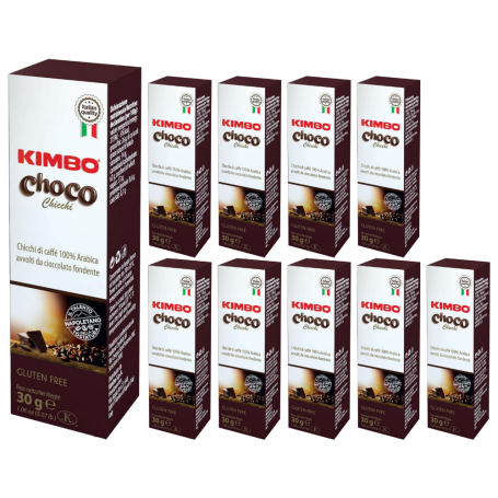 Kimbo Choco Chicchi di Caffe Avvolti da Cioccolato Fondente 10 Pezzi Da 30 Grammi