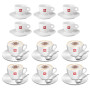  6 Tazzine Caffe' Illy In Porcellana e 6 tazze Illy Cappuccino con piattino