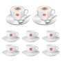 6 Tazzine Caffe'  Illy  In Porcellana e 2 tazze illy cappuccino con piattino