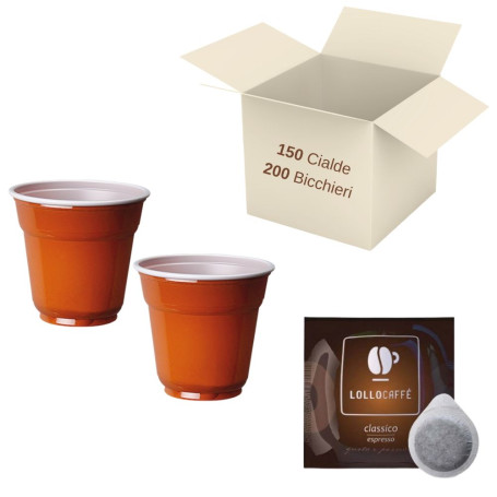 150 cialde Lollo Caffe' con 200 bicchierini