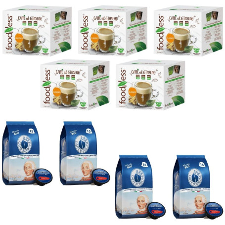Caffe' Borbone 60 Capsule e Foodness ginseng 50 capsule Compatibile Nescafe' Dolce Gusto