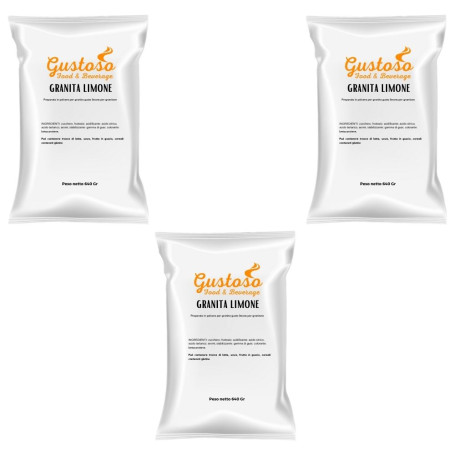 Preparato in polvere per granita al limone 3 buste da 640 gr Gustoso