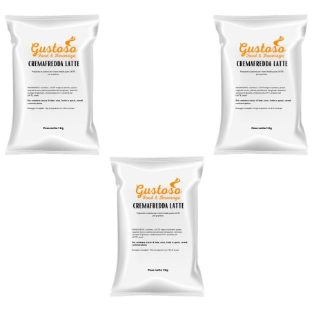 Preparato in polvere per Crema Fredda Latte 3 buste  da 1 kg Gustoso