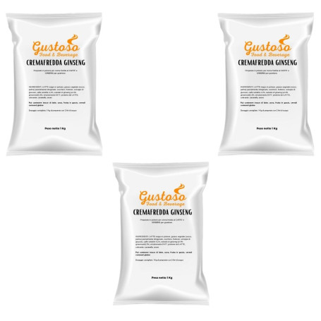 Preparato in polvere per Crema Fredda Ginseng 3 buste  da 1 kg Gustoso