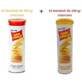San Carlo Chips Dore' classico e gusto vivace 28 barattoli da 100 gr