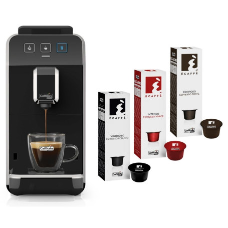 Caffitaly System Macchina da Caffe' Luna S32R Nera  con 30 Capsule in Omaggio