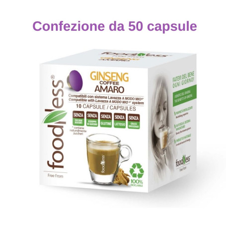 Foodness Ginseng Amaro compatibile Lavazza A Modo Mio 50 capsule