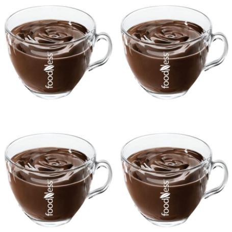 Set 4 tazze Foodness in vetro da cappuccino o cioccolata