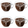 Set 4 tazze Foodness in vetro da cappuccino o cioccolata