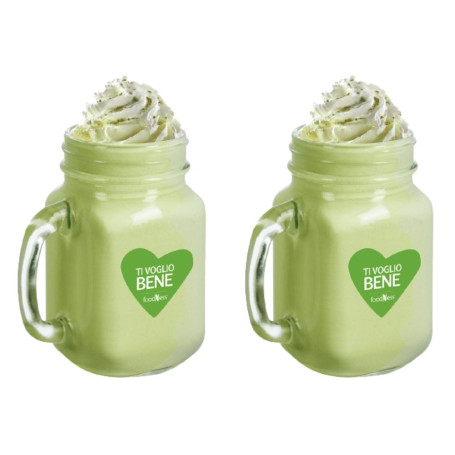 Foodness 2 bicchieri barattoli Ti Voglio Bene con manico