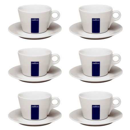 Lavazza Set 6 tazze da cappuccino o latte macchiato con piattino