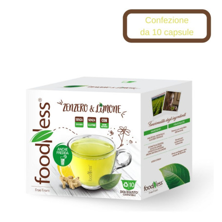 Foodness tisana zenzero e limone compatibile Nescafe' Dolce Gusto 10 capsule