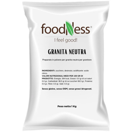 Foodness preparato in polvere per granita neutra da 1 kg