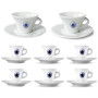 Set 6 tazzine da caffe' e 2 tazze da cappuccino con piattini Caffe' Borbone