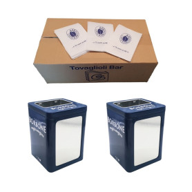 2 dispenser tovaglioli da bar in latta con 2000 tovaglioli Caffe' Borbone