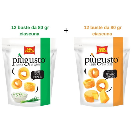 San Carlo Piu' Gusto sour cream e nacho cheese 24 buste da 80 gr