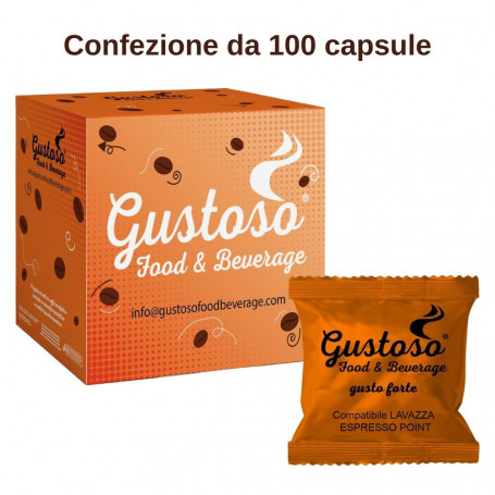 Caffe' Gustoso 100 capsule compatibili Lavazza Espresso Point miscela Arancio
