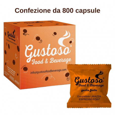 Caffe' Gustoso 800 capsule compatibili Lavazza Espresso Point miscela Arancio