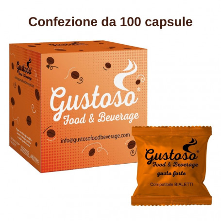 Caffe' Gustoso 100 capsule compatibili Bialetti miscela Arancio