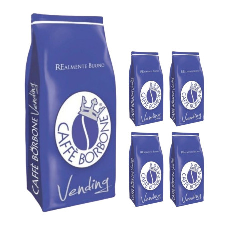 Caffe' Borbone in grani linea Vending Miscela blu 5 confezioni da 500 grammi